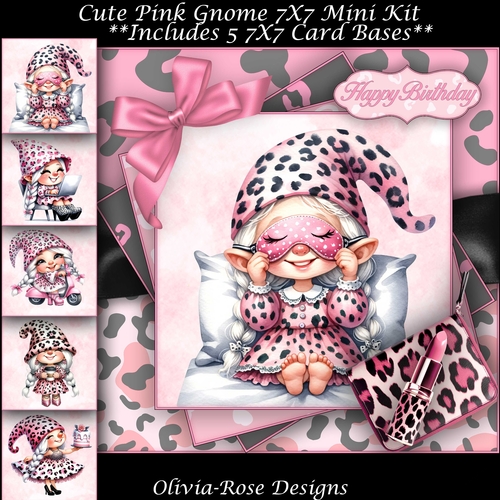 Pink Cute Gnome Mini Kit 7X7