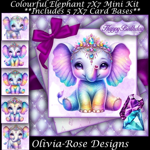 Colourful Elephant Mini Kit 7X7