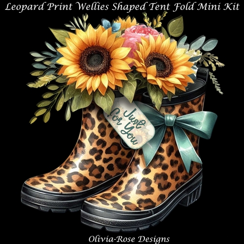 Leopard Print Wellies Shaped Tent Fold MIni Kit