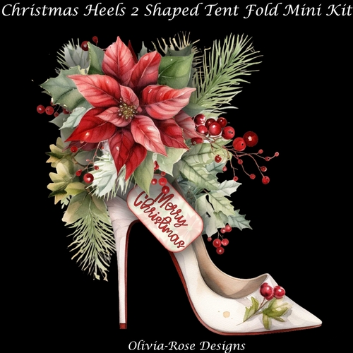 Christmas Heels Shaped 2 Tent Fold MIni Kit