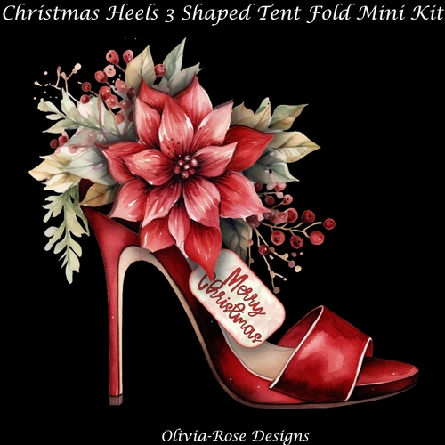Christmas Heels Shaped 3 Tent Fold MIni Kit