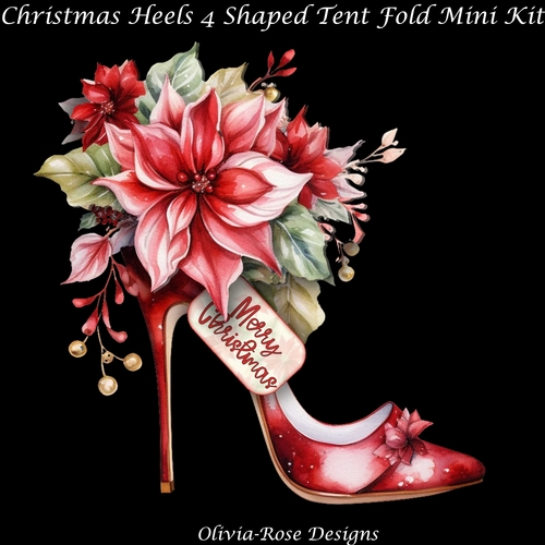 Christmas Heels Shaped 4 Tent Fold MIni Kit