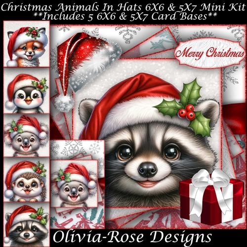 Christmas Animals In Hats Mini Kit 