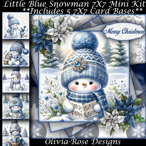 Little Blue Snowman Mini Kit 7X7