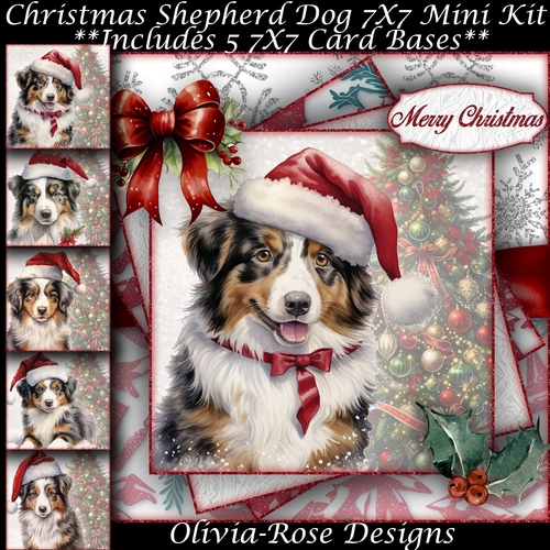 Christmas Shepherd Dog 7X7