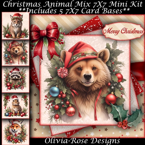 Christmas Animal Mix 7X7