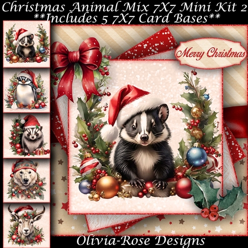 Christmas Animal Mix 2 7X7