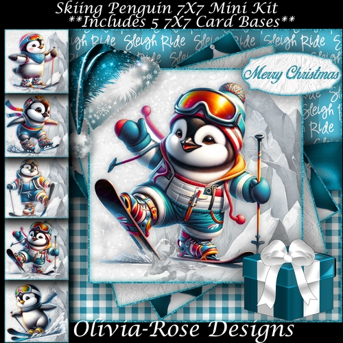 Skiing Penguin Mini Kit 7x7