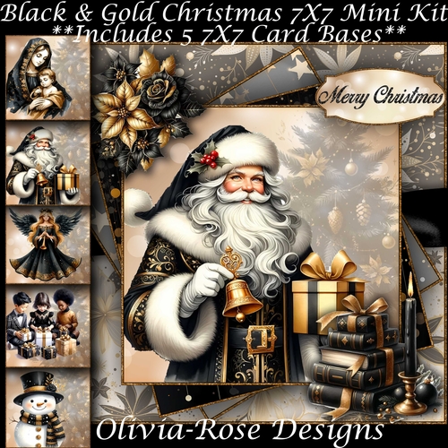 Black & Gold Christmas 7x7