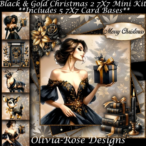 Black & Gold Christmas 2 7X7