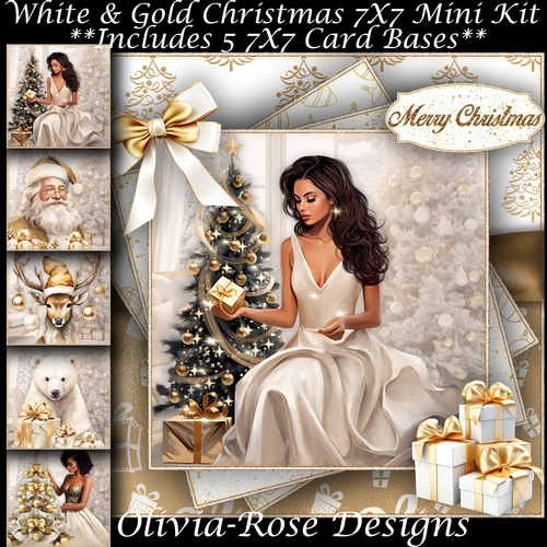 White & Gold Christmas 7X7