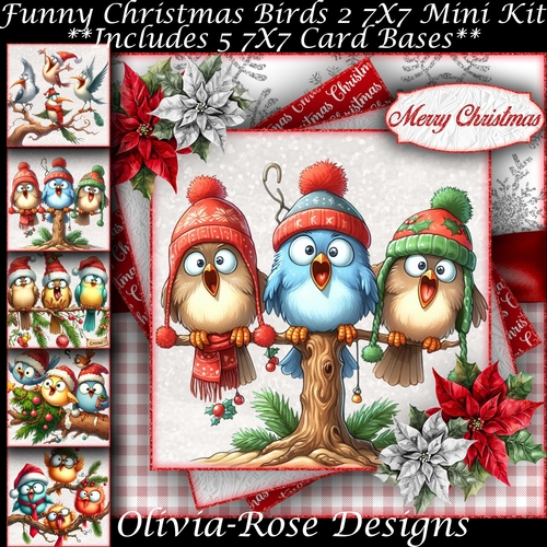 Funny Christmas Birds 2 Mini Kit 7X7