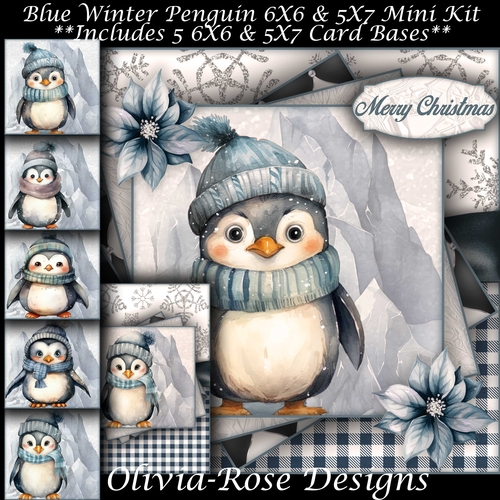 Blue Winter Penguin Mini Kit 