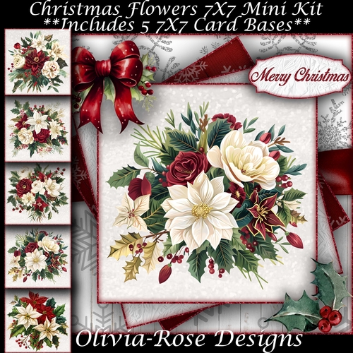 Christmas Flowers Mini Kit 7X7