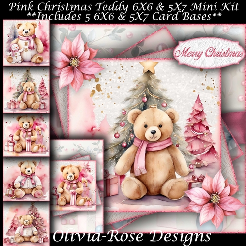 Pink Christmas Teddy Mini Kit 