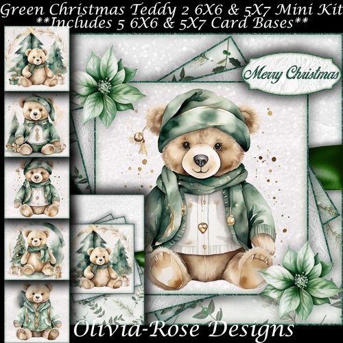 Green Christmas Teddy 2 Mini Kit 
