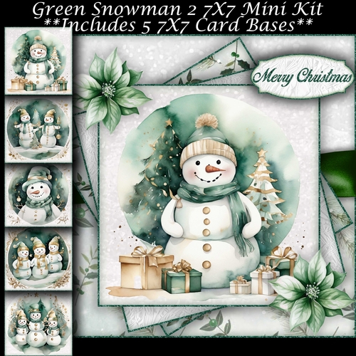 Green Snowman 2 Mini Kit 7X7