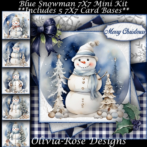 Blue Snowman Mini Kit 7X7