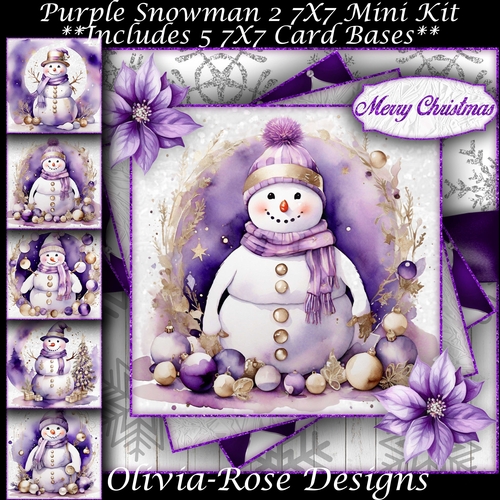 Purple Snowman 2 Mini Kit 7x7