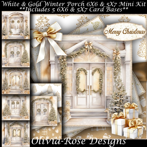 White & Gold Winter Porch Mini Kit 