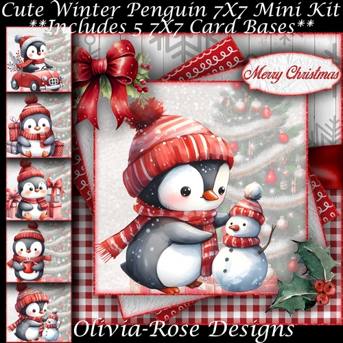 Cute Winter Penguin Mini Kit 7X7