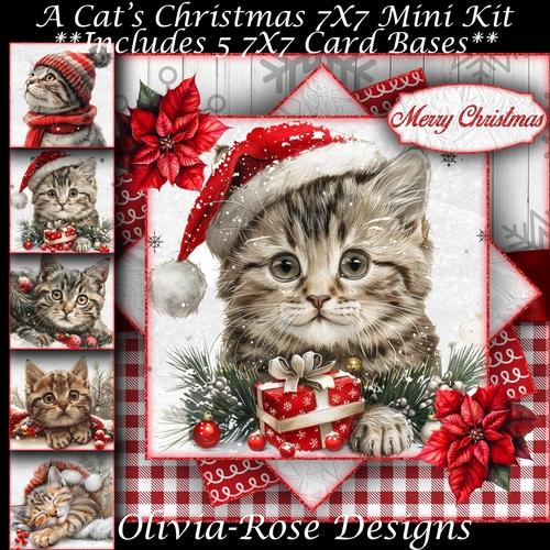 A Cats Christmas Mini Kit 7X7