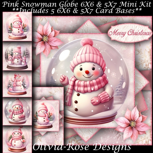 Pink Snowman Globe  Mini Kit