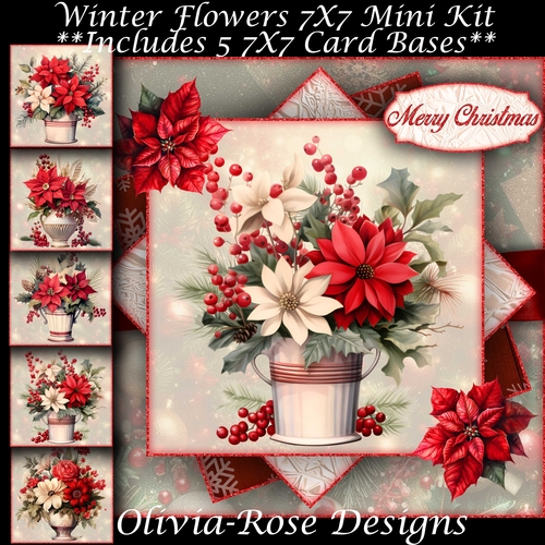 Winter Flowers Mini Kit 7X7