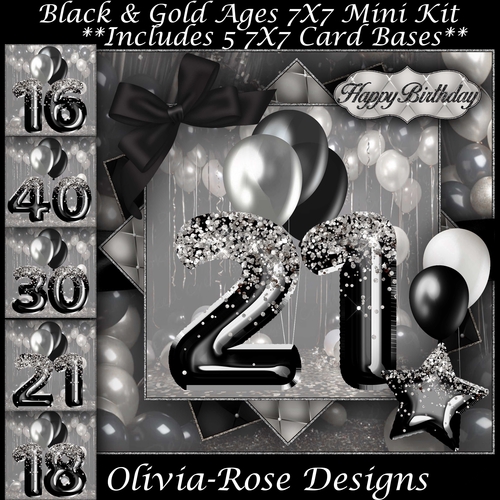 Black & Silver Ages 16-40 Mini Kit 7X7