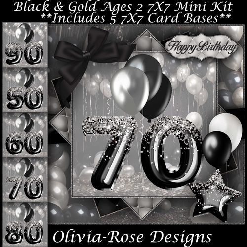Black & Silver Ages 50-90 Mini Kit 7X7