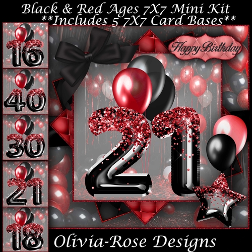 Black & Red Ages16-40 Mini Kit 7X7