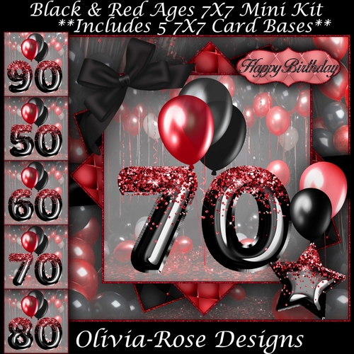 Black & Red Ages 50-90 Mini Kit 7X7