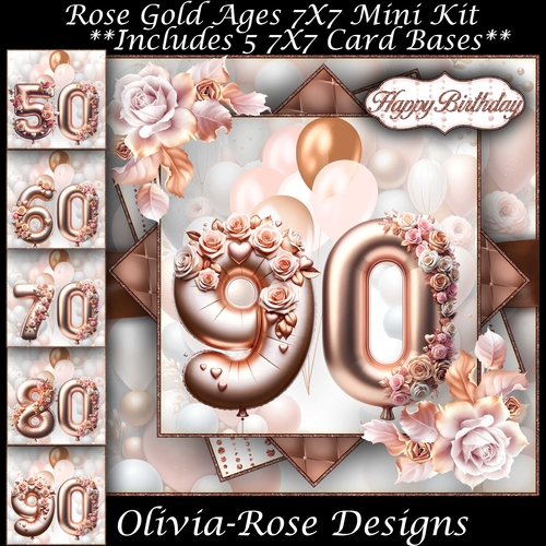 Rose Gold Ages 50-90 Mini Kit 7X7