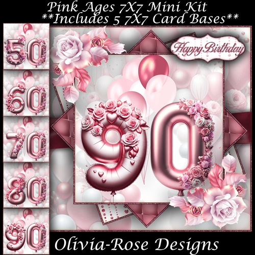 Pink Ages 50-90 Mini Kit 7X7