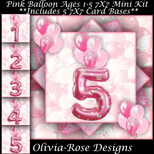 Pink Balloon Ages 1-5 Mini Kit 7X7