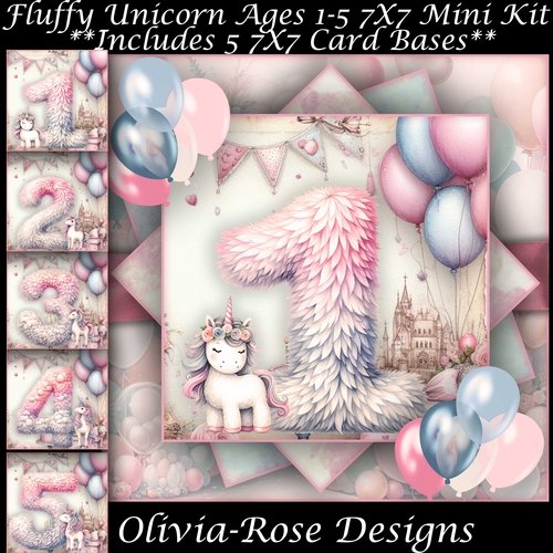 Fluffy Unicorn Ages 1-5 Mini Kit  7X7
