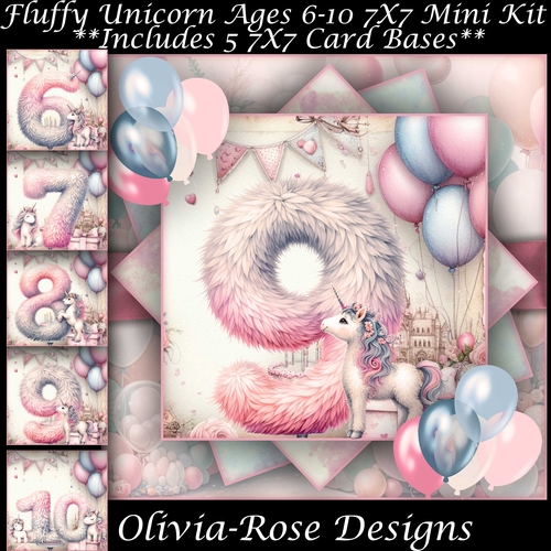 Fluffy Unicorn Ages 6-10 Mini Kit 7X7 