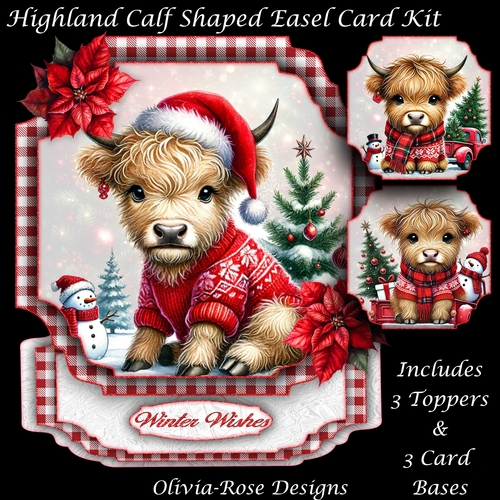 Highland Calf Shaped Easel Card Kit 