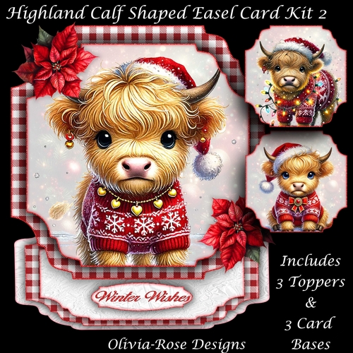 Highland Calf Shaped Easel Card Kit 2
