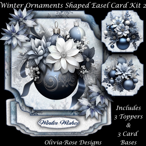 Winter Ornaments Shaped Easel Card Kit 2