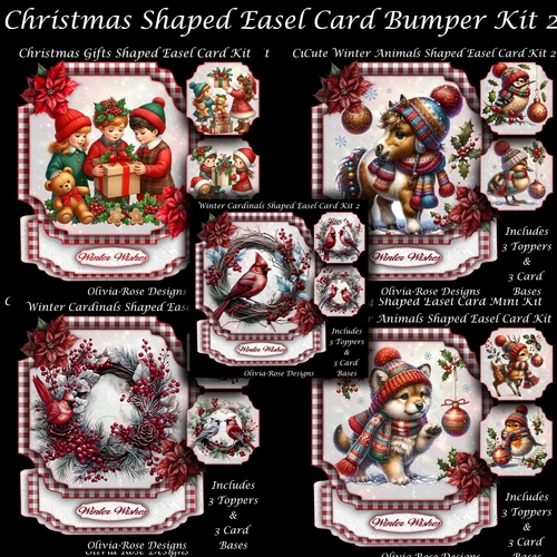 Christmas Shaped Easel Card Bumper Kit 2 **5 KITS INLCUDED**