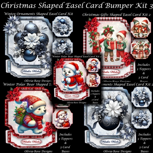 Christmas Shaped Easel Card Bumper Kit 3 **5 KITS INLCUDED**