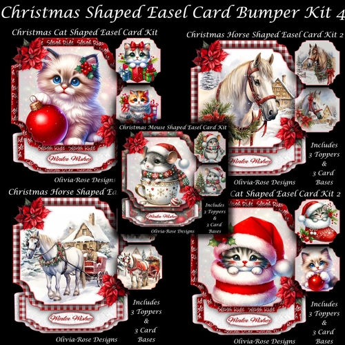Christmas Shaped Easel Card Bumper Kit 4 **5 KITS INLCUDED**