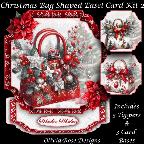 Christmas Bag Shaped Easel Card Kit 2