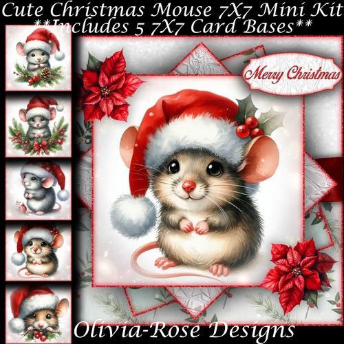 Cute Christmas Mouse Mini Kit 7X7