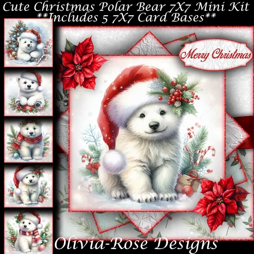 Cute Christmas Polar Bear Mini Kit 7X7