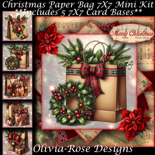 Christmas Paper Bag Mini Kit 7X7
