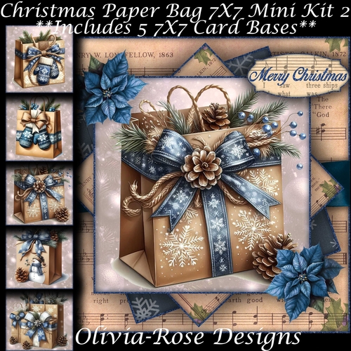 Christmas Paper Bag Mini Kit 2 7X7