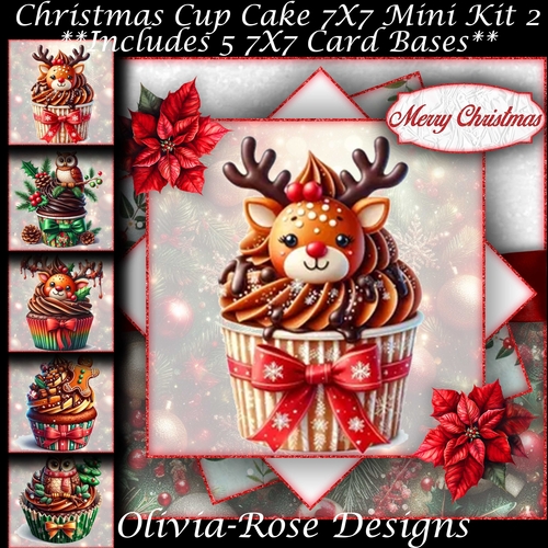 Christmas Cup Cake Mini Kit 2 7X7