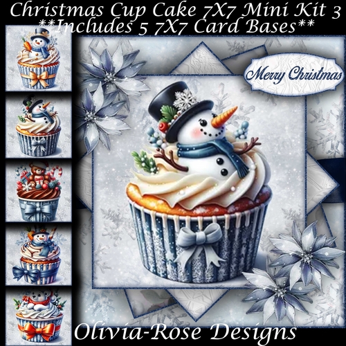 Christmas Cup Cake Mini Kit 3 7X7